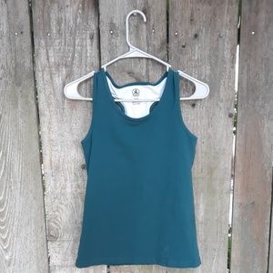 Roots yoga teal exercise shirt size medium